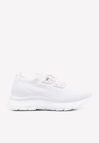 Gianvito Rossi Glover Stretch Bouclé Low-top Sneakers In White