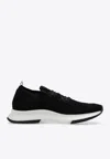Gianvito Rossi Glover Stretch Knit Low-top Sneakers In Black