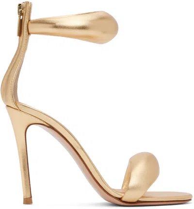 Gianvito Rossi Metallic Napa Ankle-cuff Stiletto Sandals In Gold