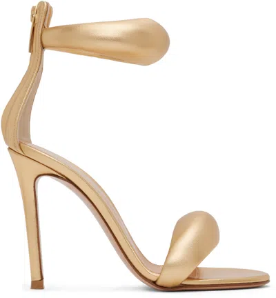 Gianvito Rossi Metallic Napa Ankle-cuff Stiletto Sandals In Gold
