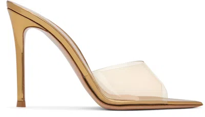 GIANVITO ROSSI GOLD ELLE 105 MULES