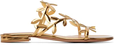 Gianvito Rossi Woman Sandals Gold Size 6 Leather In Animal Print