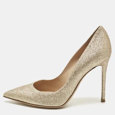 Pre-owned Gianvito Rossi Gold Glitter Gianvito Pumps Size 38