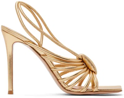 Gianvito Rossi Gold Hellen Heeled Sandals In Meko