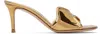 Gianvito Rossi Gold Lucrezia 70 Mules In Mekong