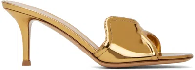 Gianvito Rossi Gold Lucrezia 70 Mules In Mekong