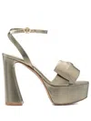 Gianvito Rossi Elevated Faux Leather Sandals With 11cm Heel In Golden