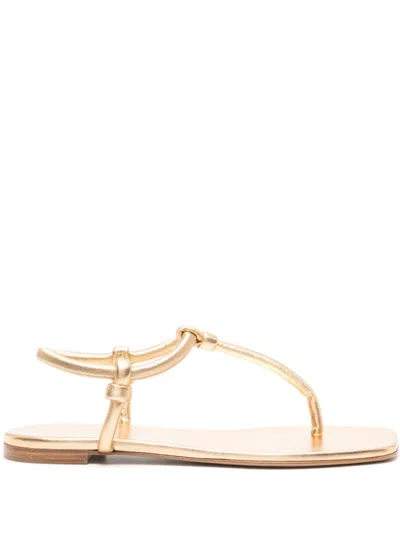 Gianvito Rossi Golden Leather Sandals