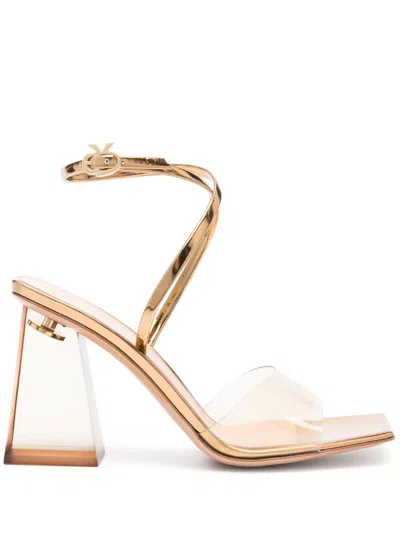 Gianvito Rossi Cosmic Sandal 90mm Leather Sandals In Gold
