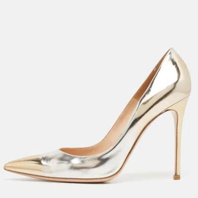 Pre-owned Gianvito Rossi Gold/silver Leather Pointed Toe Pumps Size 42