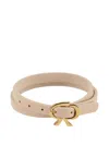 Gianvito Rossi Gr-buckle Leather Belt In Neutral