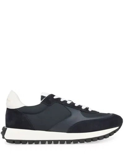 Gianvito Rossi Gravel Panelled Suede Sneakers In Black