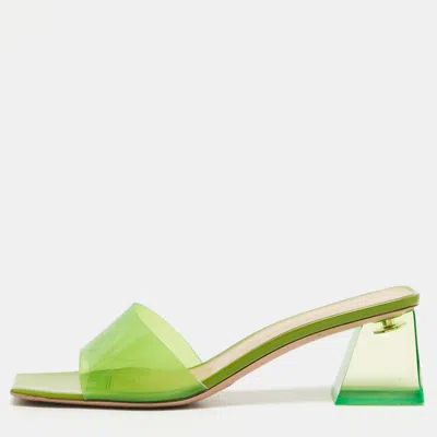Gianvito Rossi Green Pvc Cosmic Slide Sandals