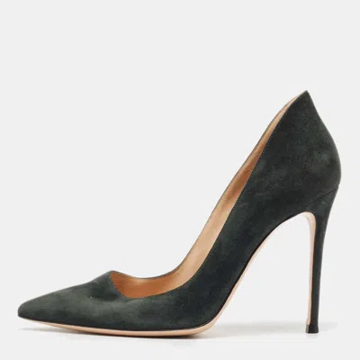 Gianvito Rossi Green Suede Gianvito Pointed Toe Pumps