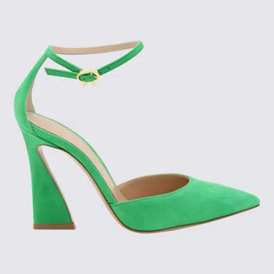 Gianvito Rossi Green Suede Holly Pumps In Multi