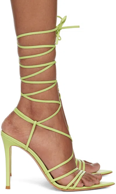 Gianvito Rossi Green Wrap Sandals In Wasabi