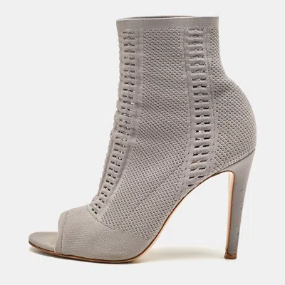 Gianvito Rossi Grey Knit Fabric Vires Ankle Booties In Multi