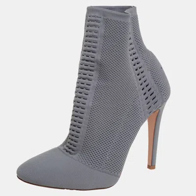 Gianvito Rossi Grey Stretch Knit Thurlow Ankle Boots In Gray