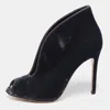 Gianvito Rossi Grey Velvet Vamp Peep-toe Booties In Blue