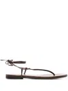 Gianvito Rossi Brown Nappa Leather Gwyneth Thong Sandals In Animal Print