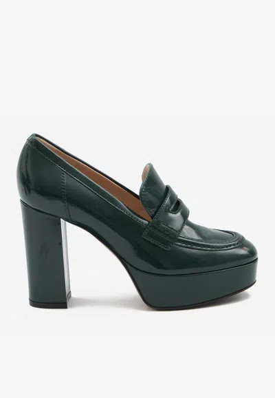 Gianvito Rossi Hadden 105 Patent Leather Platform Pumps In Green