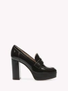 Gianvito Rossi 100mm Patent-leather Platform Loafers In Brown