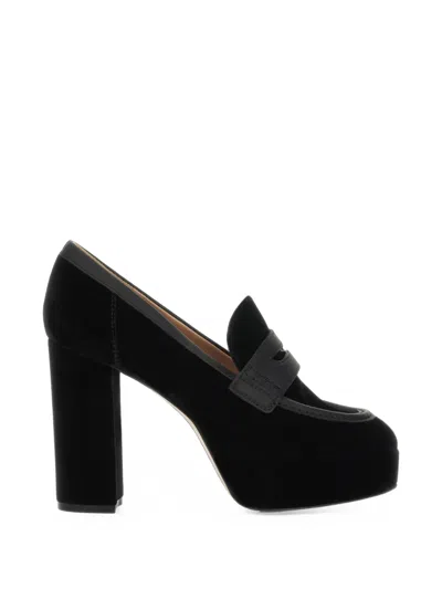 Gianvito Rossi Hadden 70 Leather-trimmed Velvet Pumps In Black