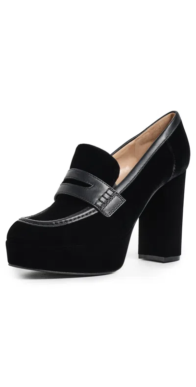 Gianvito Rossi Moka Leather Platform Shoes In Black