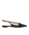 Gianvito Rossi Buckle-fastened Black Calf Leather Flats In Black