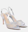 Gianvito Rossi Halley 85 Metallic Leather Slingback Pumps In Silver