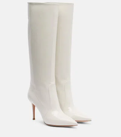 Gianvito Rossi Hansen 85 Patent Leather Knee-high Boots In Neutral