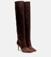 Gianvito Rossi Hansen 85 Satin Over-the-knee Boots In Brown