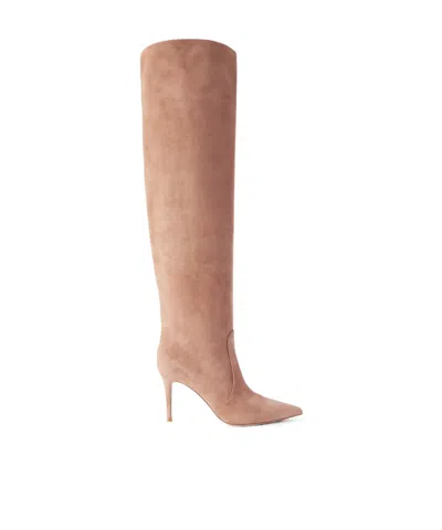 Gianvito Rossi Hansen 85 Suede Over-the-knee Boots In Metallic
