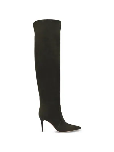 Gianvito Rossi Hansen Cuissard Suede Boots In Green