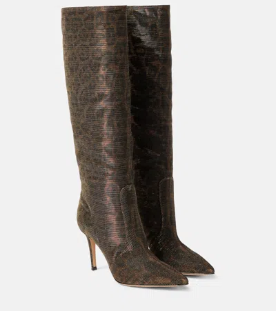 Gianvito Rossi Leopard-print Knee-high Boots In Multicoloured