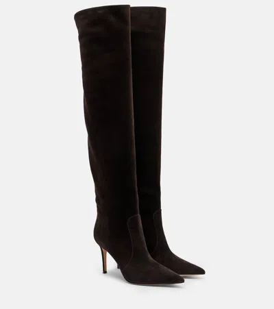 Gianvito Rossi Hansen Cuissard Suede Over-the-knee Boots In Brown