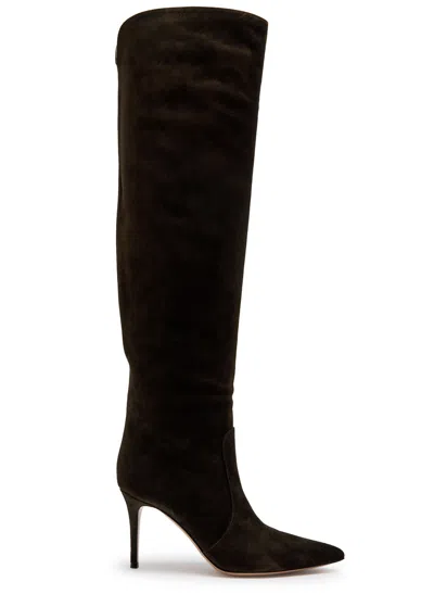 Gianvito Rossi Hansen Suede Over-the-knee Boots In Brown
