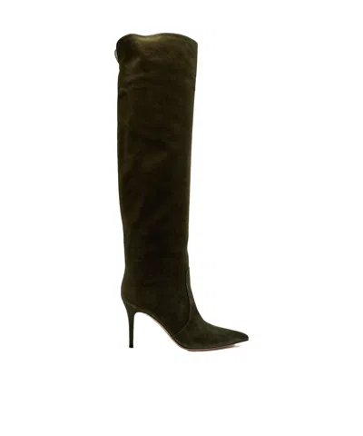 Gianvito Rossi Hansen Suede Over-the-knee Boots In Black