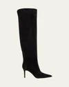 Gianvito Rossi Hansen Suede Pointed-toe Knee Boots In Multi