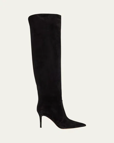 Gianvito Rossi Hansen Suede Pointed-toe Knee Boots In Multi