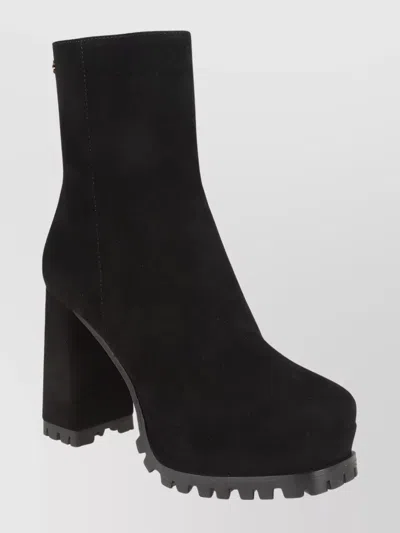 Gianvito Rossi Harlem Suede Ankle Boot Platform In Black