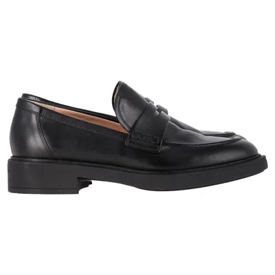 Gianvito Rossi Harris Penny Loafers In Black Leather