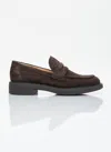 Gianvito Rossi Harris Shearling-lined Suede Loafers In Brown