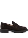 Gianvito Rossi Harris Suede Penny Loafers