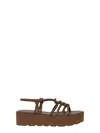 Gianvito Rossi Camel Brown Caged Slingback Sandals In Brown