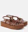Gianvito Rossi Hebe Leather Platform Sandals In Brown