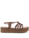 Gianvito Rossi Camel Brown Caged Slingback Sandals