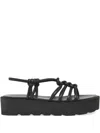Gianvito Rossi Strappy Open Toe Sandals With Flatform Sole In Black
