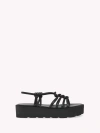 Gianvito Rossi Strappy Open Toe Sandals With Flatform Sole In Black Leather