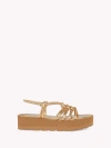 Gianvito Rossi 45 Knotted Metallic Leather Platform Sandals In Metallic Gold Leather